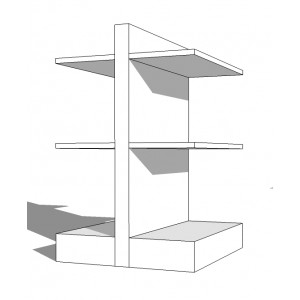 Scaffalatura da negozio modulo centrale Base 30 Altezza 140 Larghezza 100 cm